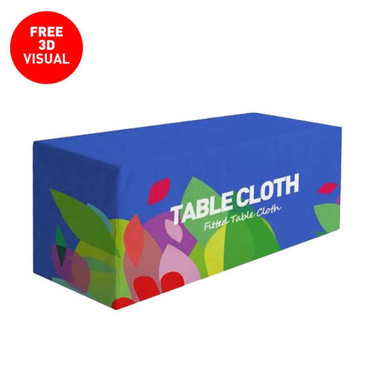 Premium Fitted Table Cover  (Full-Color Dye Sublimation, Full Bleed)